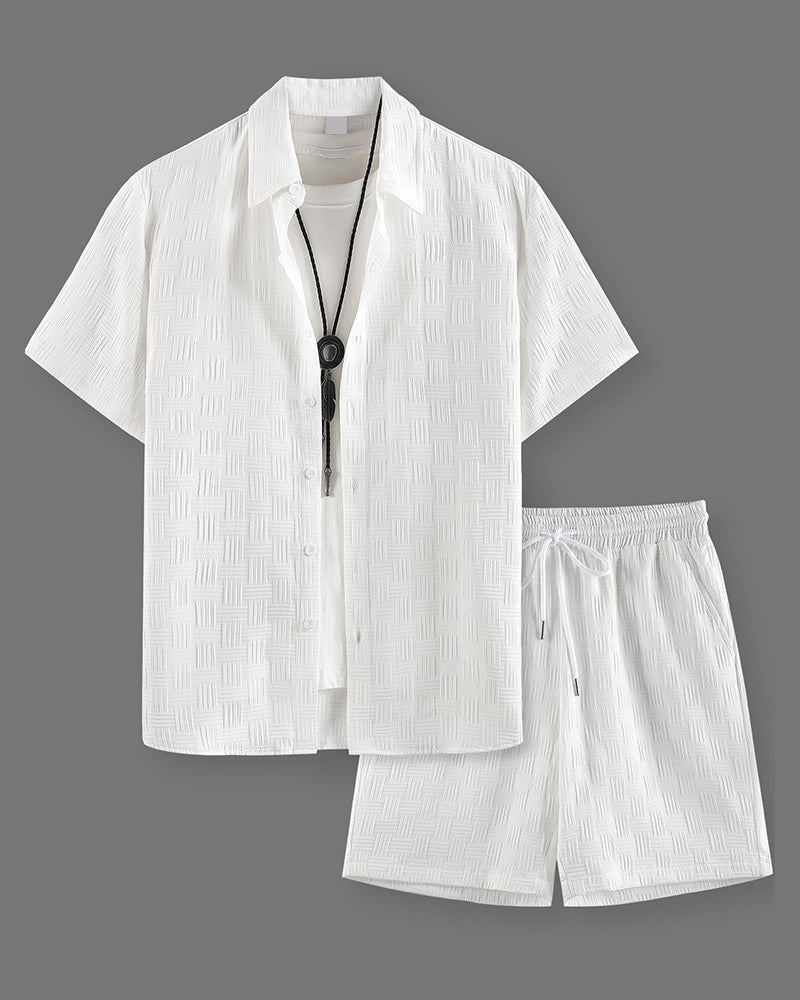 Sets Ruit Polo Kraag Casual Heren
