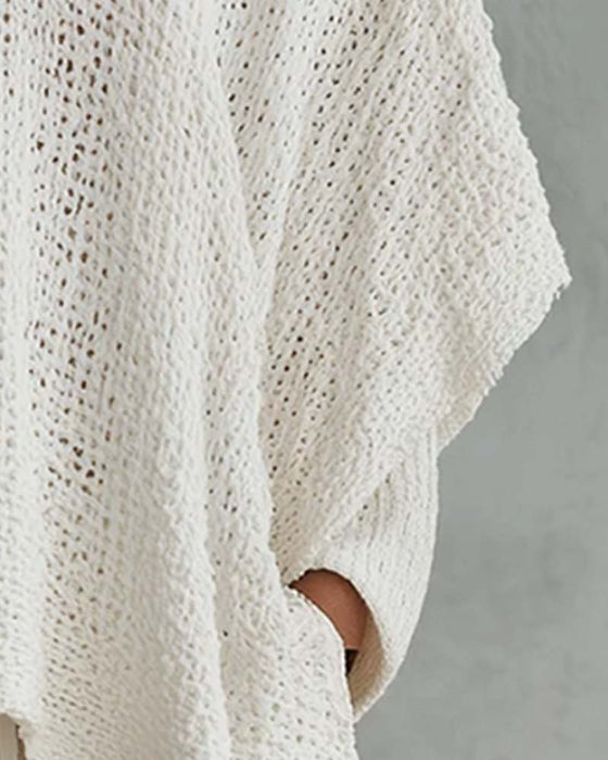 Pullover V-Hals Vleermuismouw Los