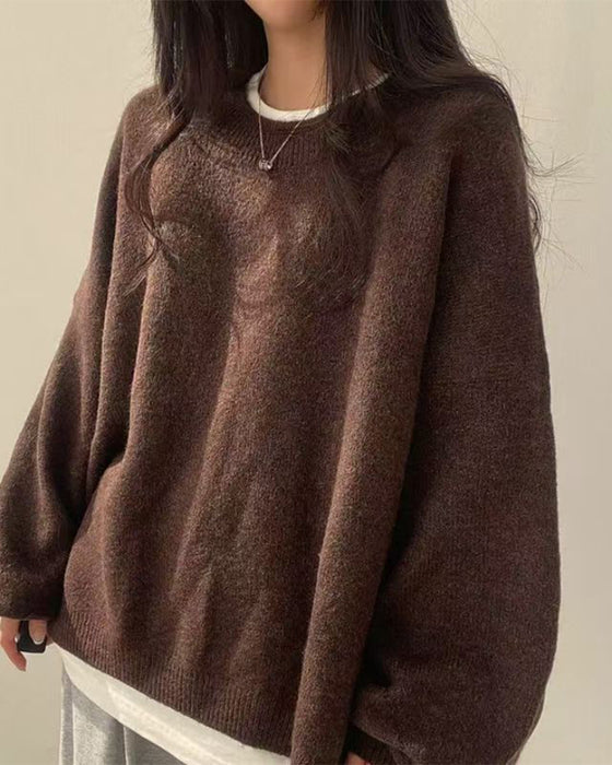 Pullover Rondhals Zijkant Split