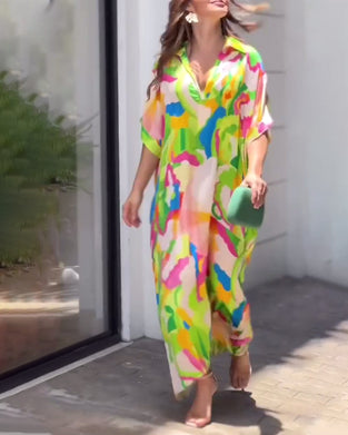 Kleine hemdje bikiniset met bloemenprint