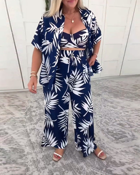 Zwempak Drie-delig Hawaii-print