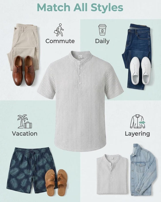 Heren T-shirt Casual Gestreepte