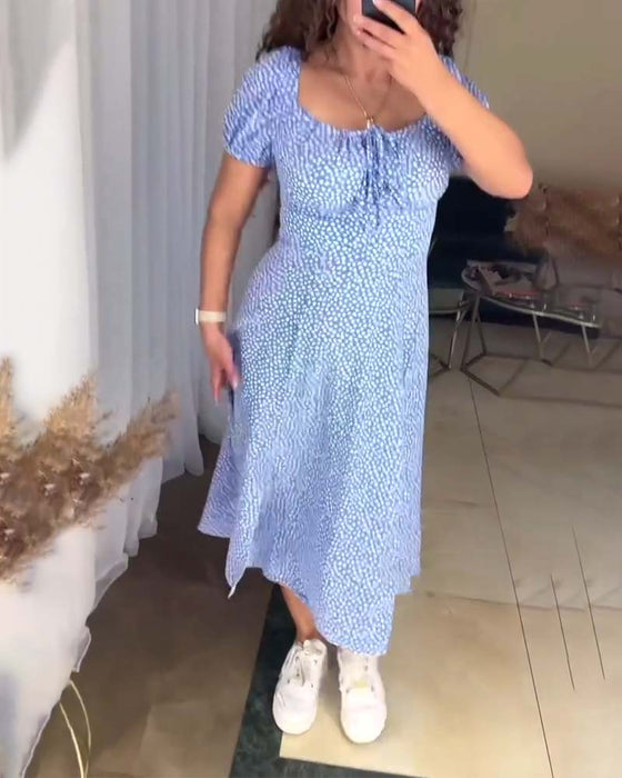 Casual slim-fit bloemenjurk