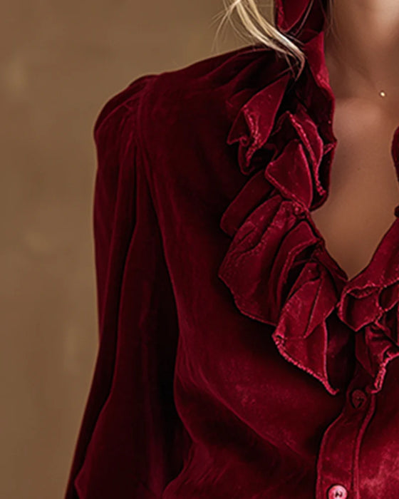 Top Met Franje Detail En Pufmouw Ontwerp