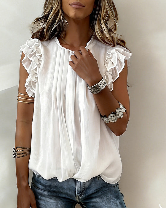 Top Lotus Blad Mouwloos Temperament