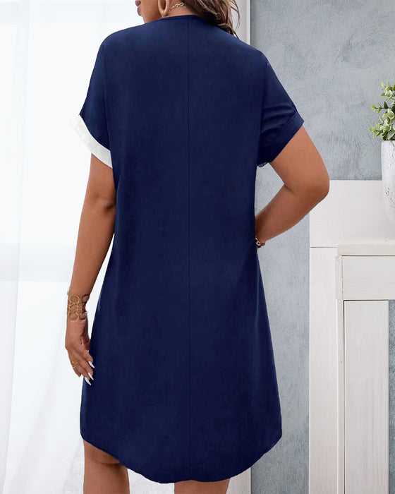 Jurk Bloemenprint Korte Mouwen