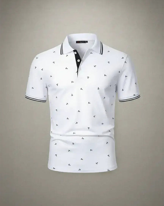 T-Shirt Polo Kraag Pijl Patroon Casual