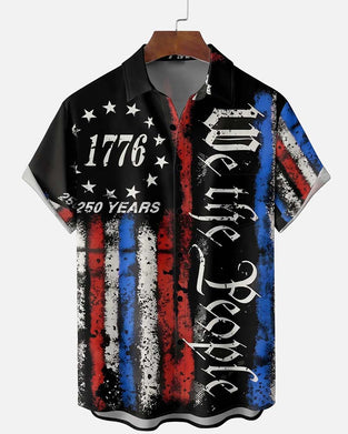 Shirt Kraag Sterren En Strepen Print