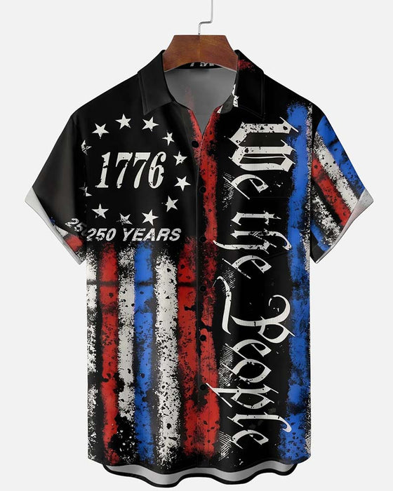 Shirt Kraag Sterren En Strepen Print