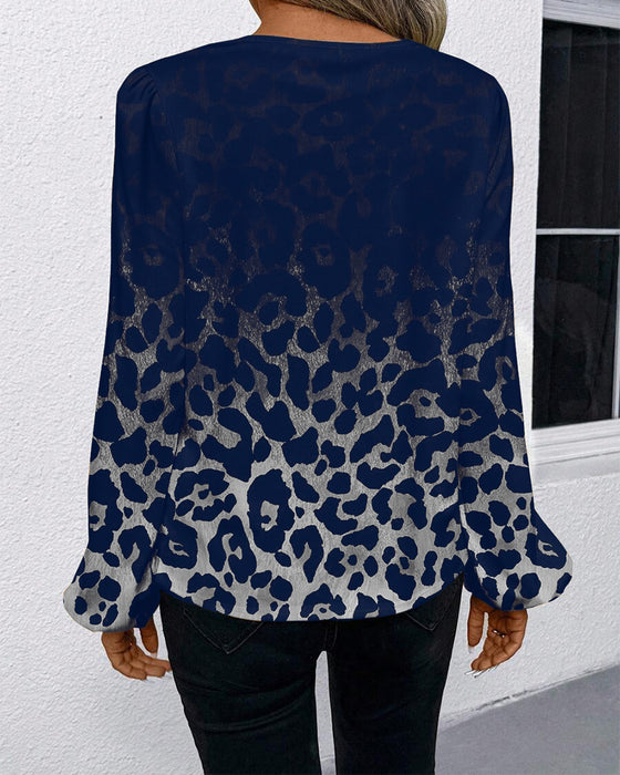 Shirt Pofmouw Verloop Luipaardprint