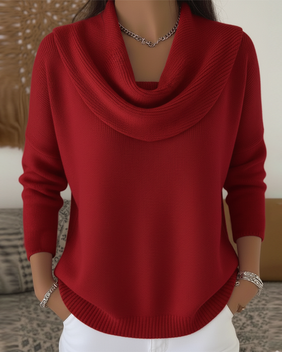 Trui Effen Kleur Pile-kraag Pullover