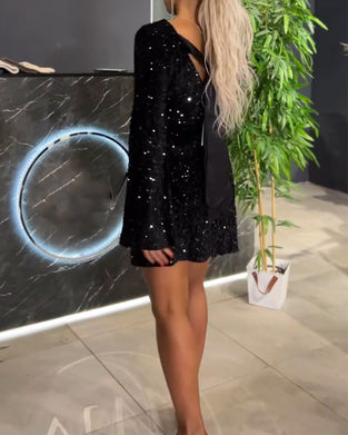 Jurk Pailletten Mode Strikband