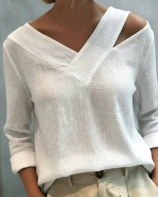 Top Stijlvolle V-Hals Off-Shoulder