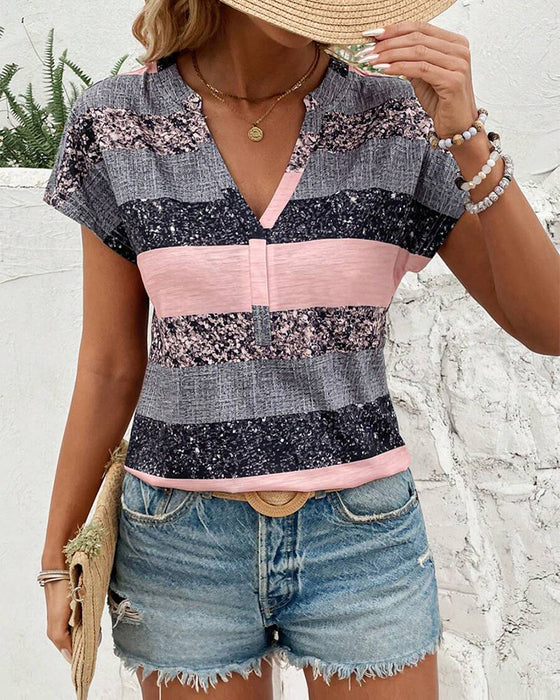 T-shirt V-hals Kortemig