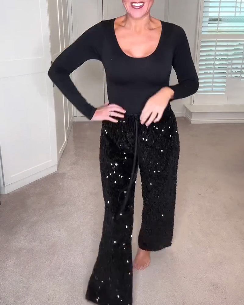 Broeken Stijlvolle Egaal Gekleurde Rechte Pijpen