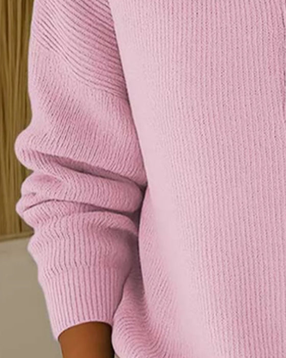 Trui Half Geknoopt Rever Effen