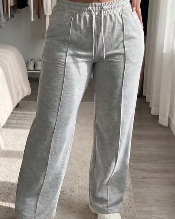 Sweatpants Trekkoord Recht Been