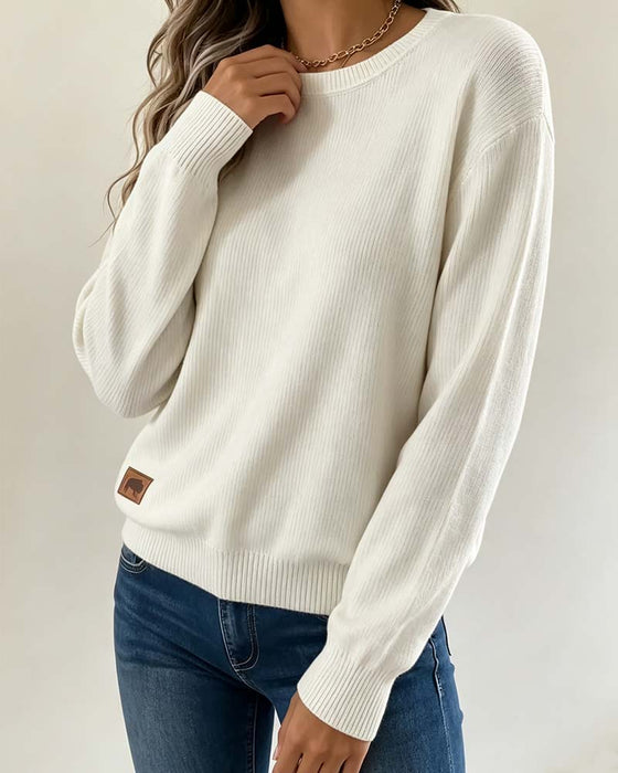 Pullover Ronde Hals Lange Mouw Gebreid