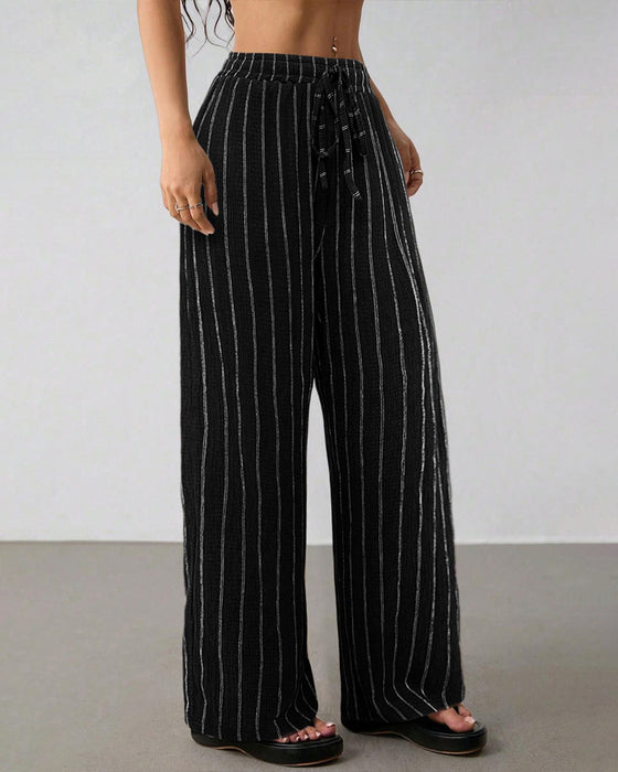 Broek Gestreept Trekkoord Casual Wijd