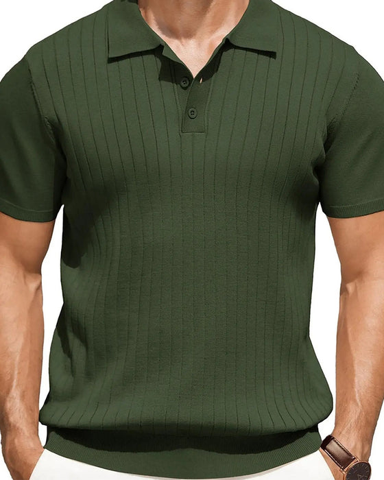 T-Shirt Geribbeld Gebreid Polo Kraag
