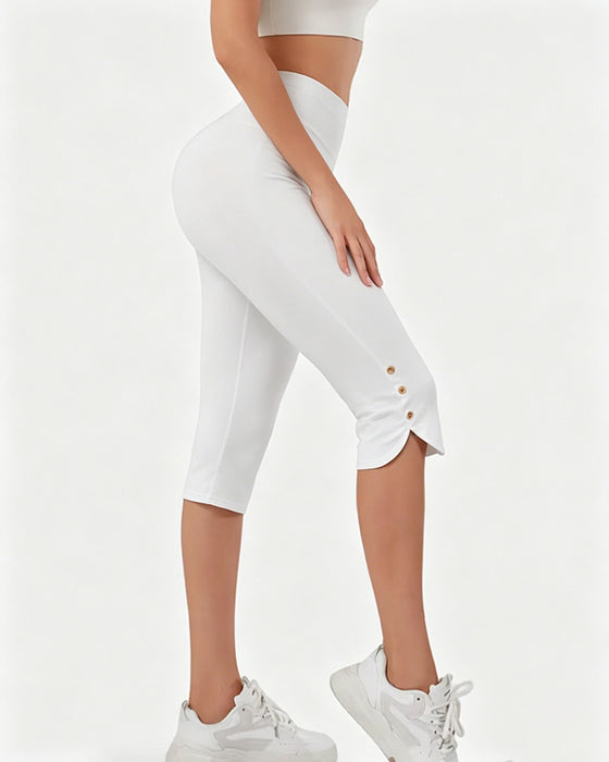 Leggings Effen Slim-Fit Ingekort
