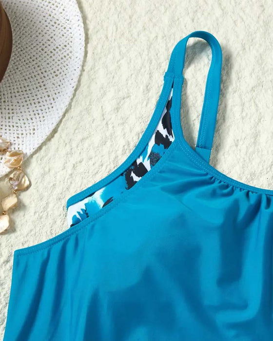 Tankini Bloemen Afdruk Boy Shorts