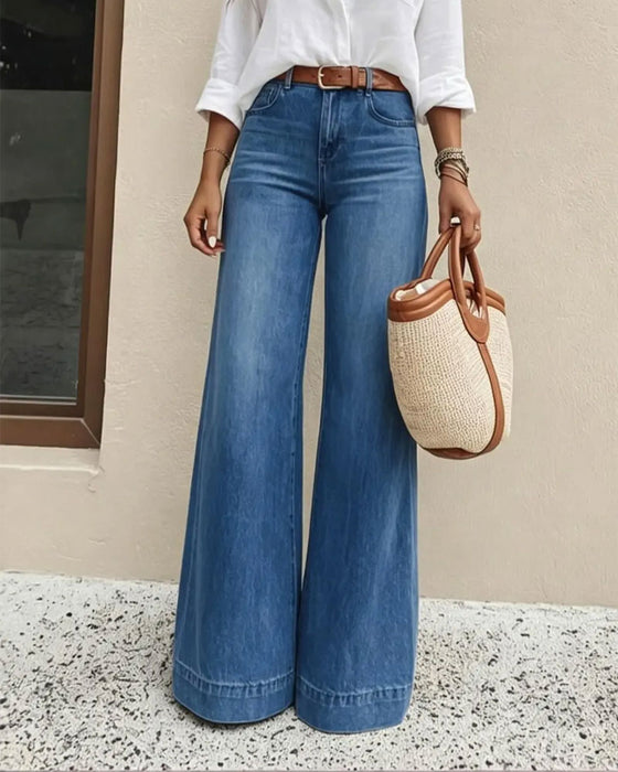 Broek Gradiënt Wijd Been Denim