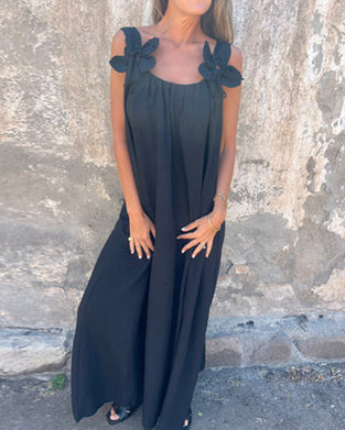 Jurk Mouwloos Effen Kleurrijk Lang