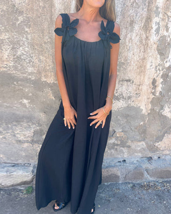 Jurk Mouwloos Effen Kleurrijk Lang