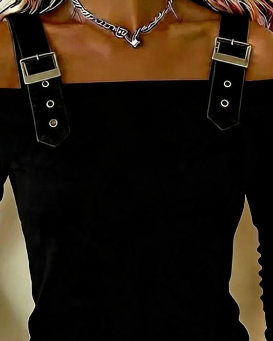 Top Lange Mouw Off-Shoulder Camisole