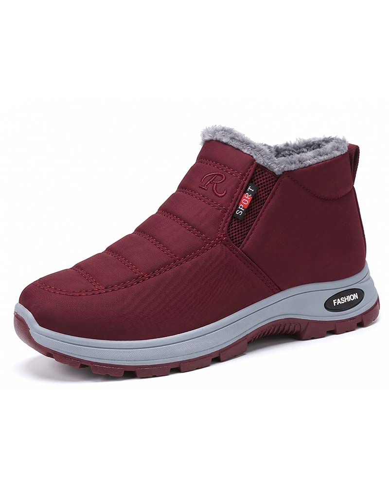 Winterse Dikgevoerde Sneeuwlaarzen, Slip-On Warme Casual Schoenen Voor Dames En Heren