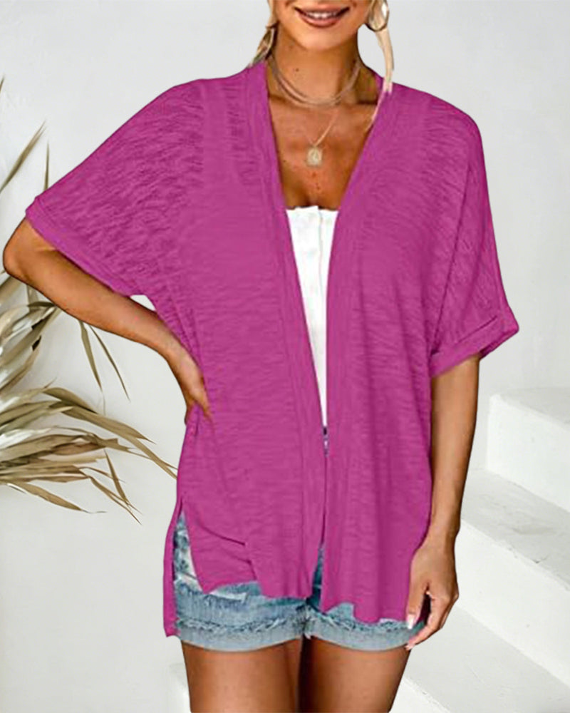 Jas Korte Mouw Casual Effen