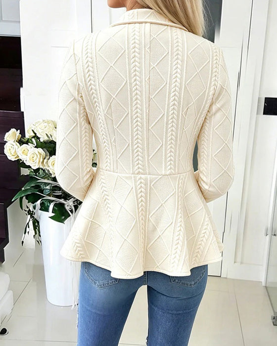 Jas Knoop Casual Effen