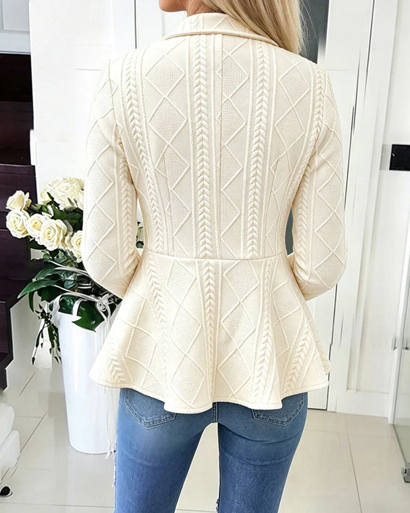 Jas Knoop Casual Effen