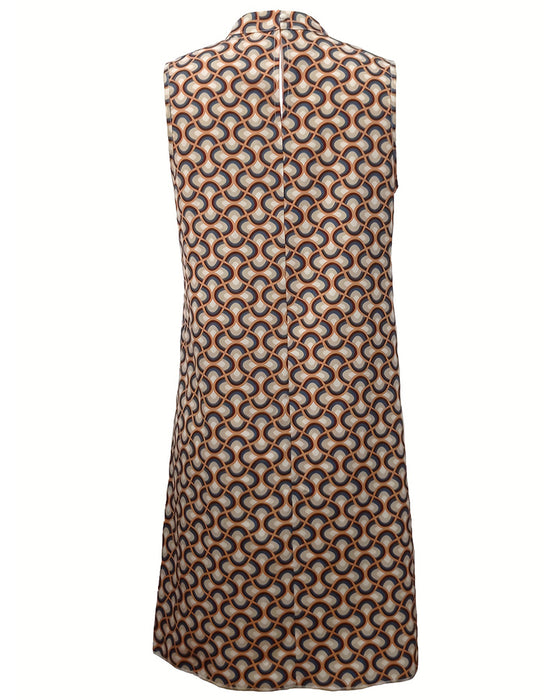 Mouwloze elegante jurk met opstaande kraag