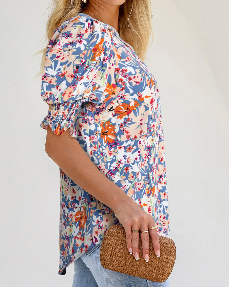 Blouse Elegant Kleine Bloemenprint