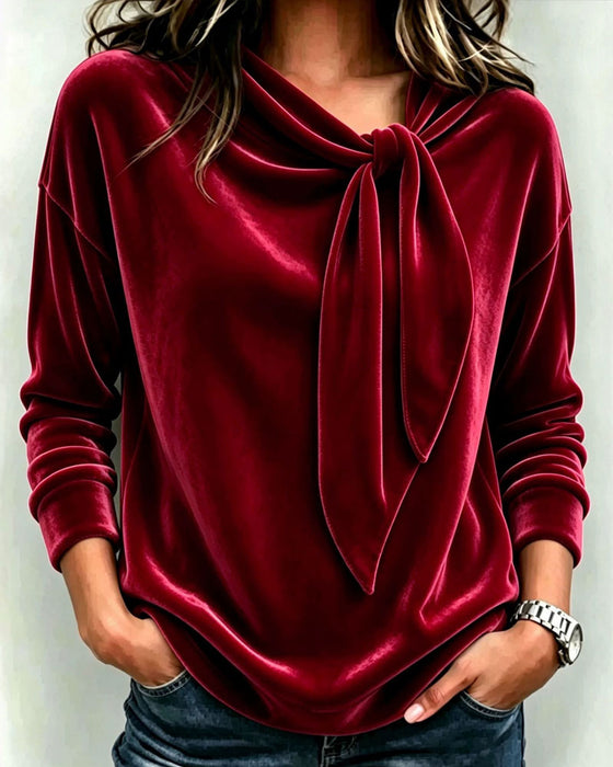 Top Effen Kleur Lange Mouwen
