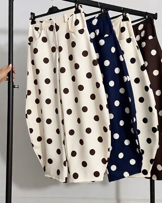 Broek Vintage Polka Dot Casual Harem