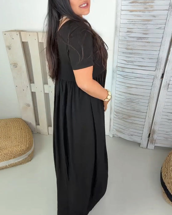 Jurk Elegant Effen Kleur A-Lijn