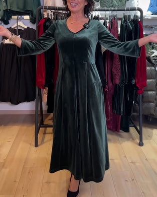 Maxijurk Van Fluweel Met V-Hals