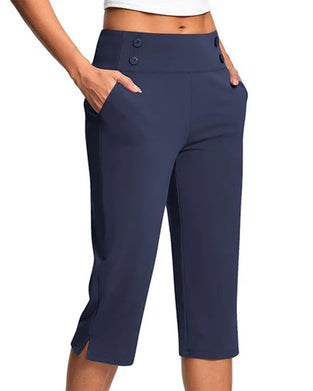Broek Knoop Taille Gesnoerd Slim Casual