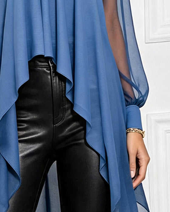 Blouse Gerimpeld Onregelmatig Casual