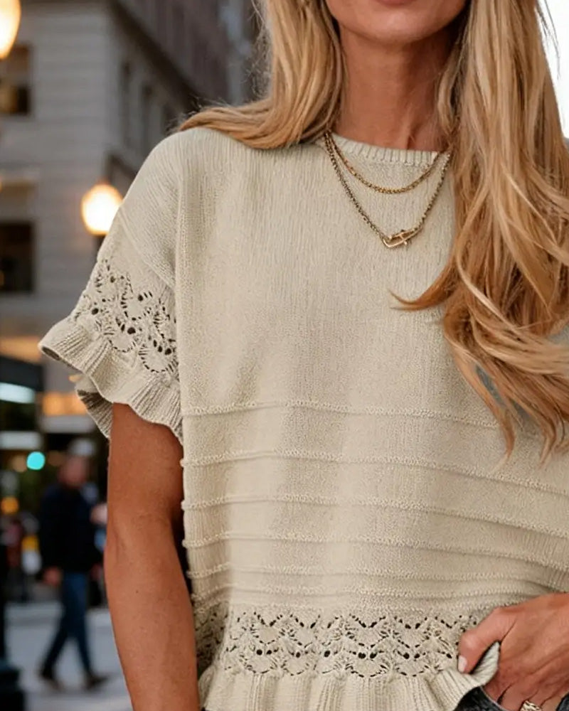 Pullover Uitgesneden Loose Fit Gebreid