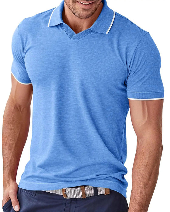 Casual T-Shirt Met Kraag, Korte Mouwen