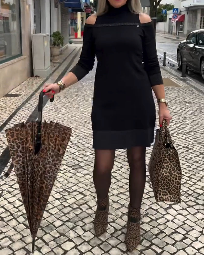 Jurk Off-Shoulder Lange Mouw Mode