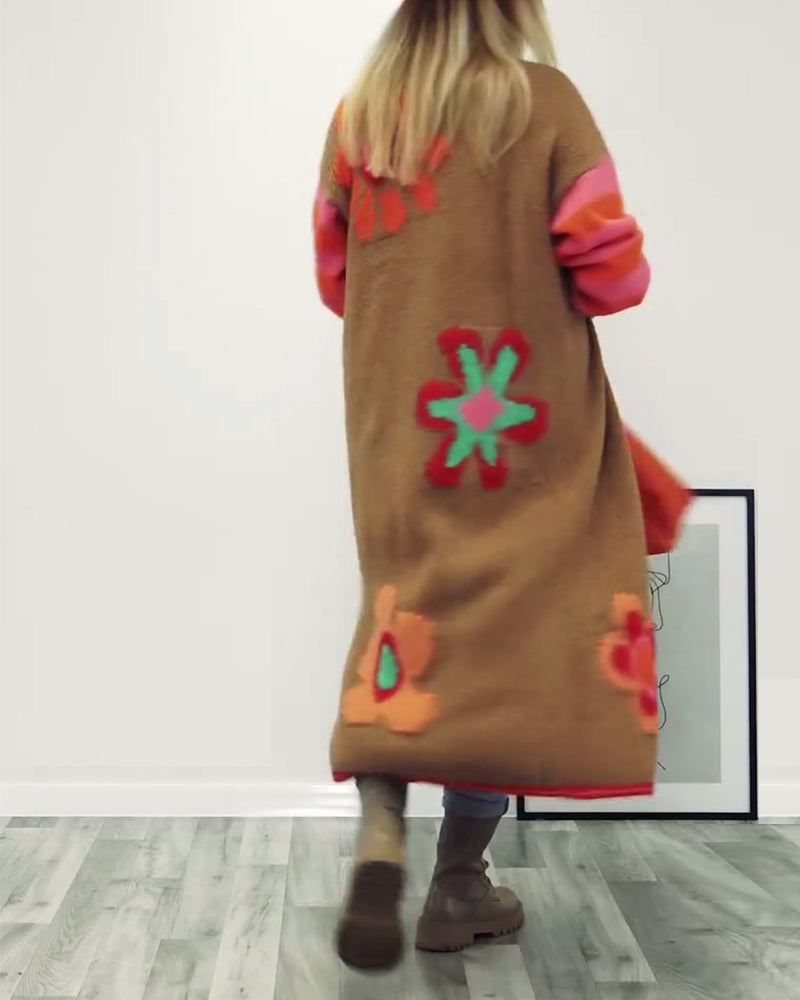 Casual lang vest met bloemenpatroon