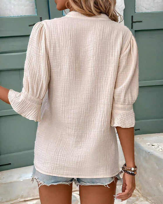 Blouse Ruchemouw V-Hals