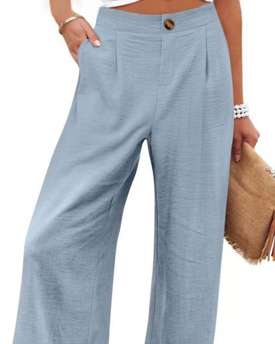 Broek Knoop Elastische Taille Wijd
