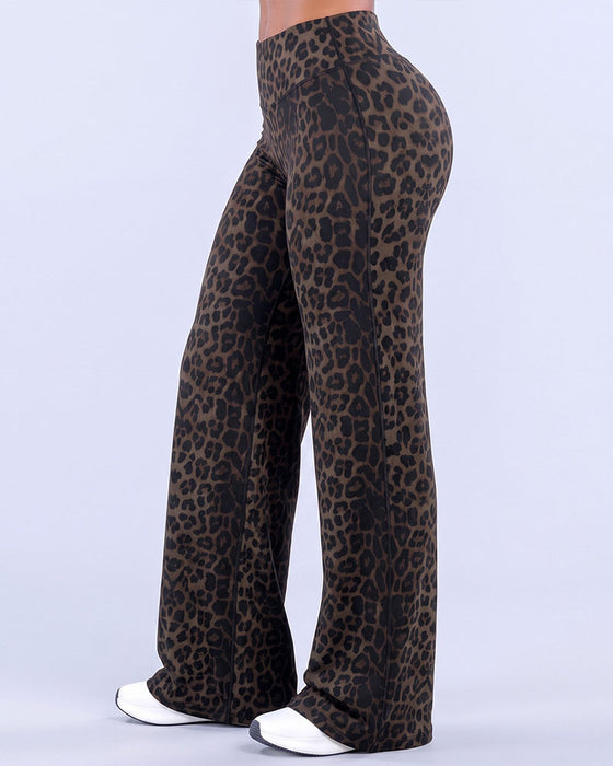 Broek Dames Luipaardprint Wijd Been Athletic