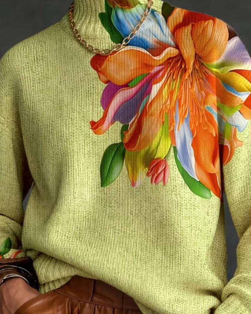 Trui Coltrui Bloemen Contrast Langmouw